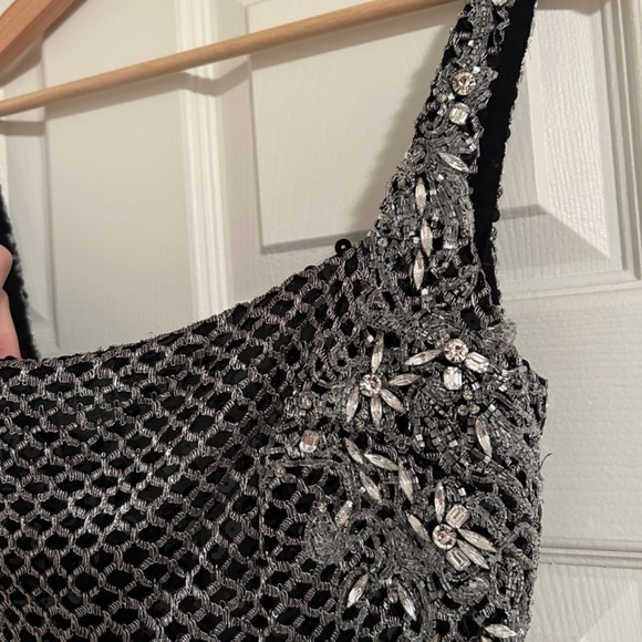 Badgley Mischka Black and Silver full length dress - Picture 8 of 10